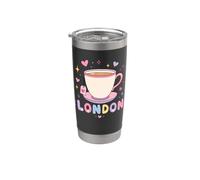 Linda taza de té Londres Reino Unido Inglaterra recuerdo de viaje Vaso térmico de acero inoxidable de doble pared
