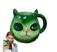 Linda taza | Hecho a mano de mineral con cara de gato | diseño animal vaso para beber hecho a mano de resina decoración para salón, cocina, vida cotidiana