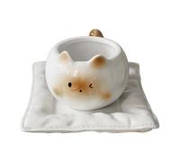 Linda taza para gatos - tazas de gato para amantes de los gatos | Tazas de café a de animal | 210 ml de té de gatito siamés de cerámica | Bonitos vasos de agua, suministros para beber, globo