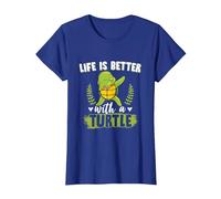 Linda Tortuga Camisa Tortuga gráfico Camiseta, Mujer, Azul Real, S