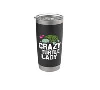 Linda tortuga loca dama cita humor amante reptil Vaso térmico de acero inoxidable de doble pared