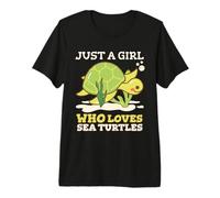 Linda Tortuga Marina Solo una Chica Que ama a Las Tortugas Marinas Camiseta Premium