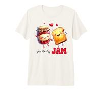 Linda Tostada de Mermelada Pareja de San Valentín Camiseta Premium