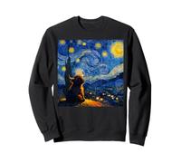 Linda Vaca bebé de Las Tierras Altas gráfico Van Gogh Estilo Noche Estrellada Sudadera