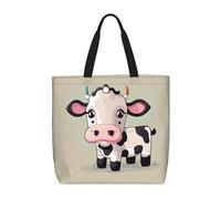 Linda Vaca Blanca Bolso De Hombro Portátil Bolsa De Mano Gran Capacidad Bolsas De Compra Para Almacenar Camping Estudiante