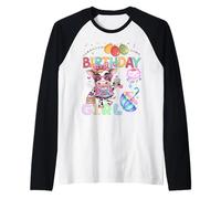 Linda vaca cumpleaños rana niña ama vaca cumpleaños Camiseta Manga Raglan