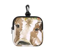 Linda Vaca de Acuarela,Bolsa de Almacenamiento Cuadrada con Cremallera, Monedero de Neopreno, Carteras pequeñas, Monedero pequeño, Monedero