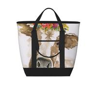 Linda vaca de acuarela,Bolsas de almuerzo de gran capacidad, bolsa de mano térmica para mujeres, hombres, trabajo, picnic, viajes.