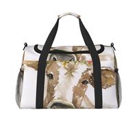 Linda Vaca de Acuarela,Bolsas Deportivas, Bolsos de Viaje Deportivos Cruzados de Mano, Bolsas de Viaje de Gran Capacidad para Mujeres y Hombres.