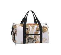 Linda Vaca de Acuarela,Bolso Deportivo Bandolera de Mano, Bolsa de Deporte, Bolsa de Viaje de Gran Capacidad para Mujeres y Hombres.