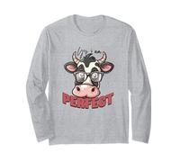 Linda Vaca de Dibujos Animados con Gafas Manga Larga