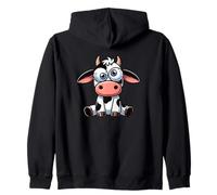 Linda vaca de dibujos animados con ojos grandes Sudadera con Capucha