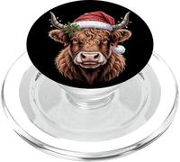 Linda Vaca de Las Tierras Altas de Navidad - Granja Vaquera Ganado escocés PopSockets PopGrip para MagSafe