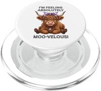 Linda Vaca de Las Tierras Altas Me Siento Absolutamente muu-velous! Vaquera PopSockets PopGrip para MagSafe