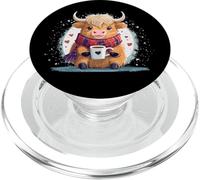 Linda Vaca Escocesa de Las Tierras Altas Divertido café Adicto Bebida Vaquera PopSockets PopGrip para MagSafe