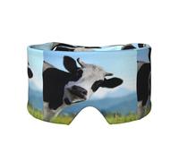 Linda vaca impresa,Máscara para ojos con bloqueo de luz y protección ocular completa para dormir, orejeras y ojos.