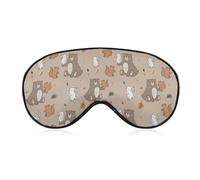 Linda y adorable máscara para dormir con diseño de oso ardilla, conejo, hojas de otoño con correa ajustable, cómoda máscara de ojos suave, ayuda para dormir, máscaras de ojos que bloquean la luz