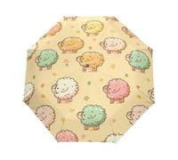 Linda Y Graciosa Oveja Gorda Paraguas Plegable Automático Paraguas de Viaje Mujer Niño Niña Protección UV Resistencia Viento Impermeable