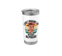 Lindas alpacas retro No puedo imaginar la vida sin alpacas Vaso térmico de acero inoxidable de doble pared