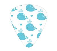 Lindas ballenas azules,12 púas de guitarra, 3 grosores diferentes para guitarra acústica, bajo y ukelele