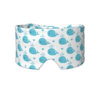 Lindas ballenas azules,Máscara para ojos con bloqueo de luz y protección ocular completa para dormir, orejeras y ojos.