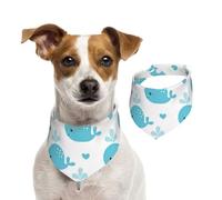 Lindas Ballenas Azules,Pañuelos de algodón para Perros, Bufandas Ajustables para Mascotas,L