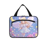Lindas bolsas colgantes de ángel de lentejuelas falsas para viajar con gancho, bolsa de maquillaje unisex de gran capacidad para viajeros, mochileros, envase para perfume de L