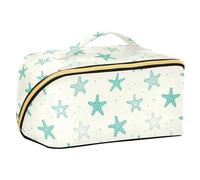 Lindas bolsas de aseo de verano con divisores de color verde salvia, bolsas de maquillaje grandes para mujer, verticales, de pie