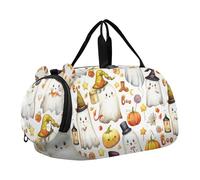 Lindas bolsas de lona coloridas con diseño de jirafas blancas para niñas, bolsa de viaje para fin de semana, bolsa de deporte para niños, Bonitos fantasmas de Halloween en acuarela, Classic
