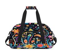 Lindas bolsas de lona coloridas con flores florales para niñas y niños, bolsa de viaje de fin de semana de 24 L, bolsa de deporte para gimnasio, práctica, color, 24 L, Organizador de bolsas