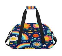 Lindas bolsas de lona con diseño de flores arcoíris para niñas y niños, bolsa de viaje de fin de semana de 24 litros, bolsa de deporte para gimnasio, práctica, color, 24 L, Organizador de bolsas