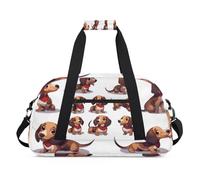 Lindas bolsas de lona con diseño de perro salchicha para mujeres, hombres, niños y niñas, bolsa de viaje para fin de semana, bolsa de viaje de 24 L, bolsa de deporte para gimnasio, bolsa de práctica,