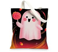 Lindas bolsas de lona con diseño de personajes de dibujos animados, reutilizables, ligeras y lavables para Hal, Negro -, 13x15 Inch