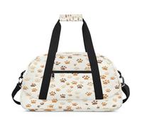 Lindas bolsas de lona con estampado de huellas de perro para mujeres, hombres, niños y niñas, bolsa de viaje para fin de semana, bolsa de viaje de 24 L, bolsa de deporte para gimnasio, bolsa de