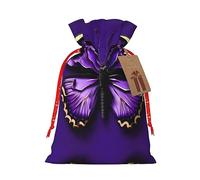 Lindas bolsas de lona con estampado de mariposas moradas reutilizables, bolsas de artículos a granel, varios tamaños para todas las ocasiones