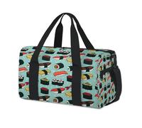 Lindas bolsas de lona deportivas coloridas para niños, niñas, niños, mujeres, hombres, con estampado de sushi, bolsa de viaje para fin de semana, bolsa de viaje para llevar al gimnasio, bolsas de lona
