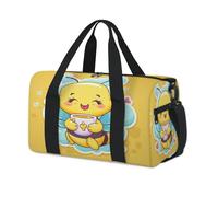 Lindas bolsas de lona deportivas con diseño de abeja de dibujos animados para niños, niñas, mujeres, hombres, durante la noche, fin de semana, bolsa de viaje, gimnasio, bolsas de lona casuales