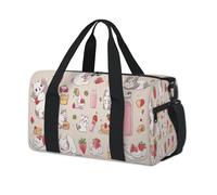 Lindas bolsas de lona deportivas con diseño de pastel de gato para niños, niñas, mujeres, hombres, durante la noche, fin de semana, bolsa de viaje para llevar al gimnasio, bolsas de lona casuales