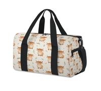 Lindas bolsas de lona deportivas con diseño de vacas de dibujos animados para niños, niñas, mujeres, hombres, durante la noche, fin de semana, bolsa de viaje para llevar al gimnasio, bolsas de lona