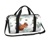 Lindas bolsas de lona deportivas de ardilla de invierno, divertidas, para fin de semana, durante la noche, para viajes, gimnasio, equipaje, para niños, niñas, niños, mujeres y hombres