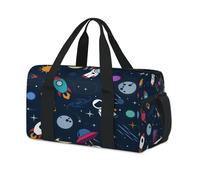 Lindas bolsas de lona deportivas de astronauta para niños, niñas, mujeres, hombres, bonitas naves espaciales durante la noche, fin de semana, bolsa de viaje para llevar al gimnasio, bolsas de lona