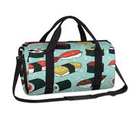 Lindas bolsas de lona deportivas de sushi, coloridas bolsas de fin de semana, bolsa de viaje casual, bolsa de viaje para gimnasio, bolsa de lona para niños, niñas, niños, mujeres y hombres