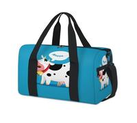 Lindas bolsas de lona deportivas de vaca Mooing para niños, niñas, mujeres, hombres, vacas, durante la noche, fin de semana, bolsa de viaje para llevar al gimnasio, bolsas de lona casuales