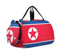 Lindas bolsas de lona para niñas, bolsas de viaje para fin de semana, bolsa de lona para niños, color azul cielo, North Korea Flag, Classic