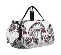 Lindas bolsas de lona para niños, color verde y azul y blanco para niñas, bolsa de viaje para fin de semana, gimnasio, bolsa de lona para niños, Hongos negros, lunares rojos, Classic