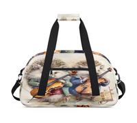 Lindas bolsas de lona para niños con diseño de erizo para violín musical, para niñas y niños, bolsa de viaje de fin de semana de 24 litros, bolsa de deporte para gimnasio, bolsa de práctica, color, 24