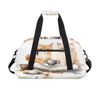 Lindas bolsas de lona para niños con diseño de gato en acuarela para niñas y niños, bolsa de viaje de fin de semana de 24 litros, bolsa de deporte para gimnasio, bolsa de práctica, color, 24 L,