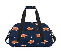 Lindas bolsas de lona para niños con diseño de zorro de dibujos animados para niñas y niños, divertida bolsa de viaje de fin de semana de 24 litros, bolsa de deporte para gimnasio, bolsa de