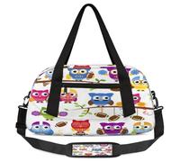 Lindas bolsas de lona para niños, diseño de búho de fútbol, para niñas y niños, bolsa deportiva ligera para gimnasio, bolsa de viaje o baile, Lindo balón de fútbol con, 18.5L x 7.8W x 9.4H