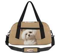 Lindas bolsas de lona para niños, niñas, adolescentes, con diseño de perro maltés, bolsa deportiva para gimnasio, viajes, gimnasia, baile, ballet, multicolor